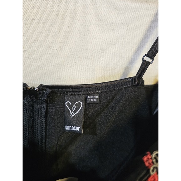 Windsor Black With Roses Satin Dress - Picture 4 of 8